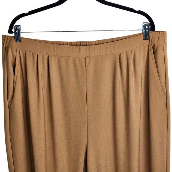 Leith Pleated Pull On Ankle Pants Trousers Womens Plus Size 2X Tan - Picture 3 of 7